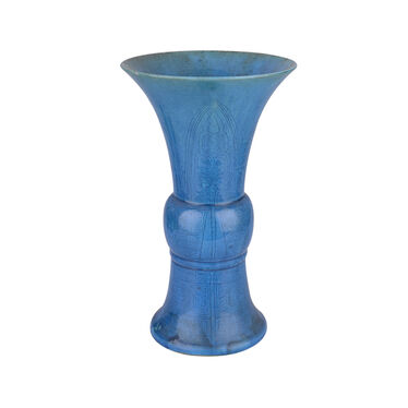 孔雀蓝釉瓷花觚