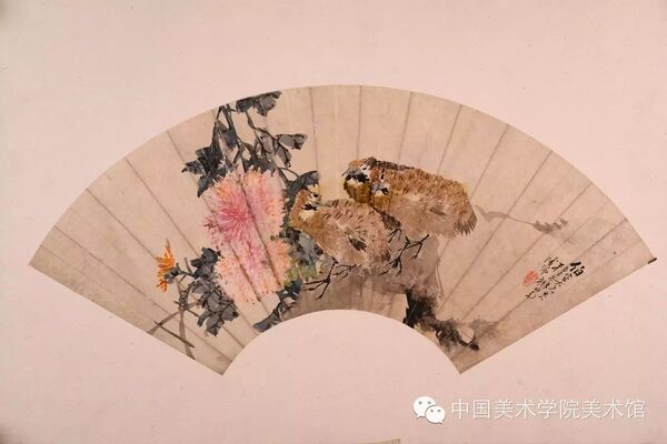 【典藏精赏】《菊鸡图》 潘岚 纸本设色 19世纪末