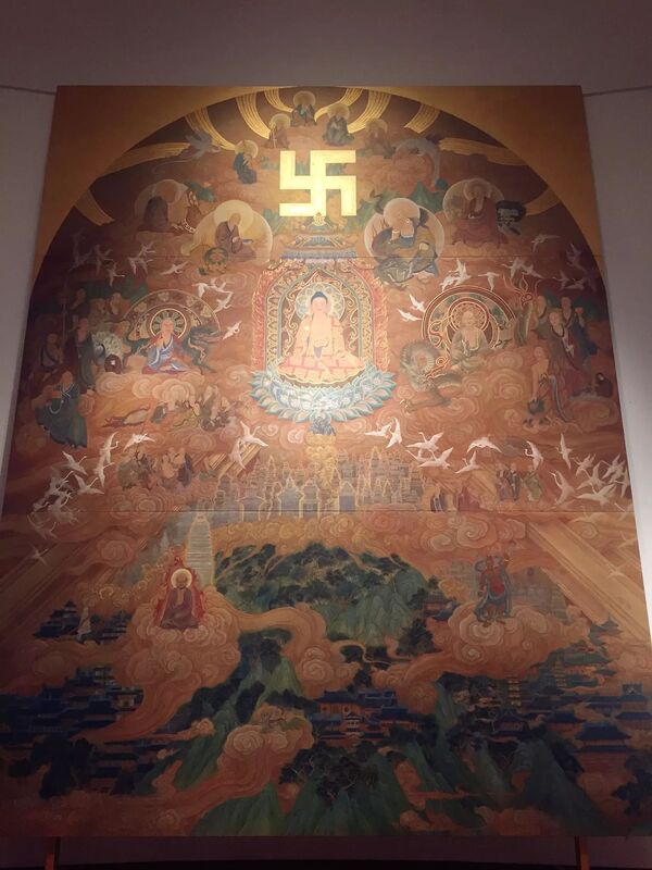 少林寺方丈释永信一行参观中国美术学院“千年叙述中国岩彩绘画作品文献展”及少林寺壁画创作成果