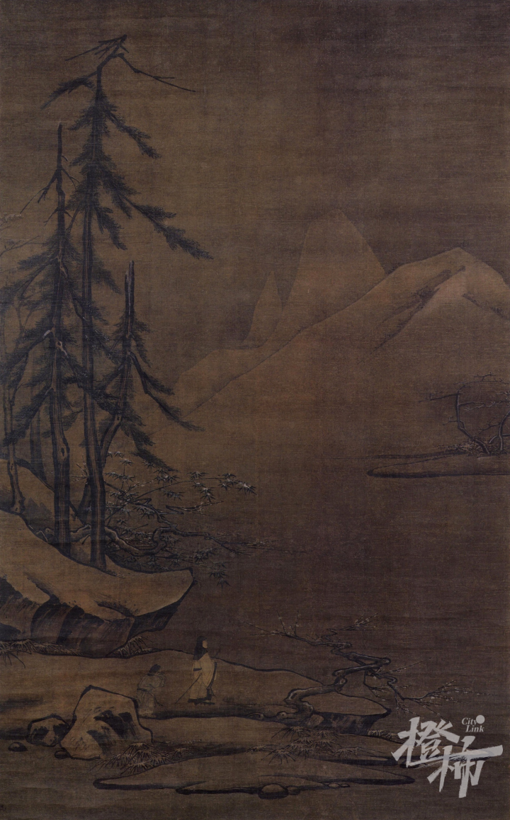 25南宋,马远,《雪屐观梅图》, 绢本,设色,立轴,纵161.5厘米,横101.4厘米,上海博物馆藏.png