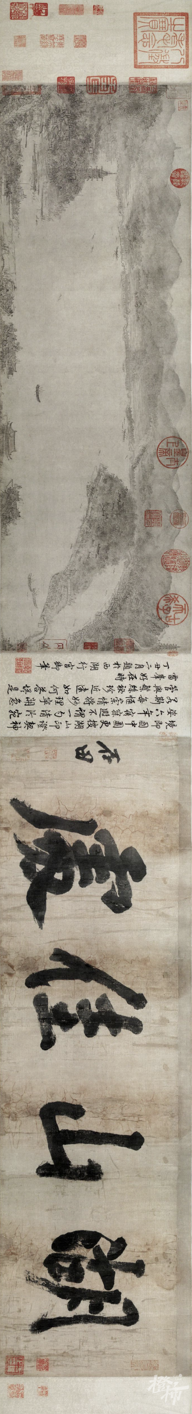 26南宋,李嵩,《西湖图》,纸本,设色,手卷,纵27厘米,横80.7厘米,上海博物馆藏(全卷含题跋31.5x296cm).png