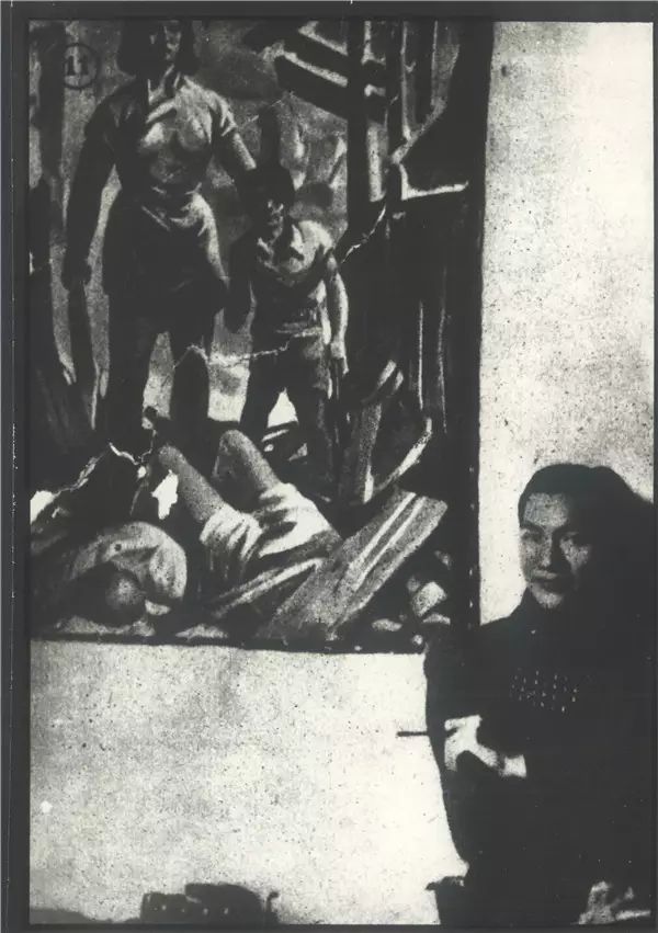 1940年代,香港,黎冰鸿与他的抗日宣传画.jpg